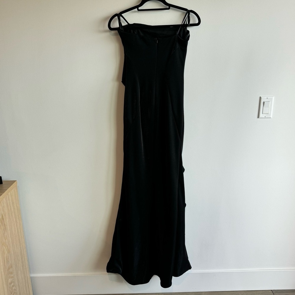 NWT Jay Godfrey Black Steele Shimmer Crepe Strapless Gown Size 6 - Picture 6 of 15